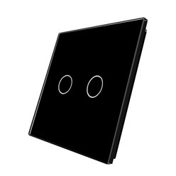 WELAIK jednonásobný skleněný panel, dvě tlačítka 2 - černý