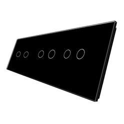 WELAIK trojnásobný skleněný panel 2+2+2 - černý