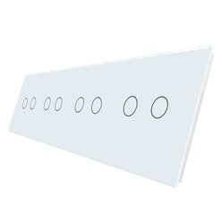 WELAIK čtyřnásobný panel vypínače skleněný  2+2+2+2 - bílý