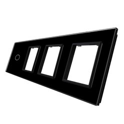 WELAIK čtyřnásobný skleněný panel 1+zás + zás +zás - černý