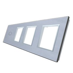 WELAIK čtyřnásobný skleněný panel 1+zás + zás +zás - šedý