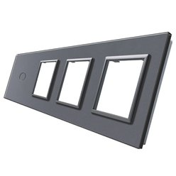 WELAIK trojnásobný skleněný panel 1+zás+zás + zás - tmavě šedý
