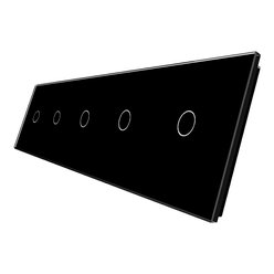 WELAIK pětinásobný panel vypínače skleněný  1+1+1+1+1 -černý