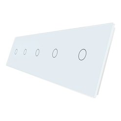 WELAIK pětinásobný panel vypínače skleněný  1+1+1+1+1 -bílý