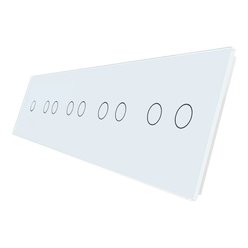 WELAIK pětinásobný panel vypínače skleněný 1+2+2+2+2 - bílý