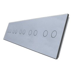 WELAIK pětinásobný panel vypínače skleněný 2+2+2+2+2 - šedý
