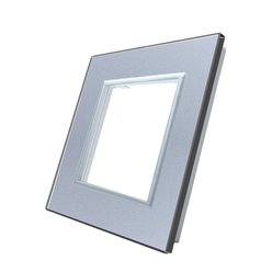 WELAIK rámeček zásuvkový skleněný  - šedý