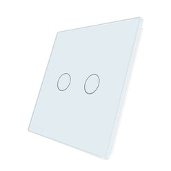 WELAIK jednonásobný skleněný panel, dvě tlačítka 2 -  bílý
