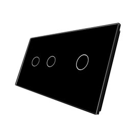 WELAIK dvojnásobný skleněný panel 2+1-  černý