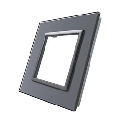 WELAIK rámeček zásuvkový skleněný  - tmavě šedý
