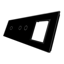 WELAIK trojnásobný skleněný panel 1+2+zás - černý