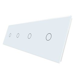 WELAIK čtyřnásobný panel vypínače skleněný 1+1+1+1 - bílý
