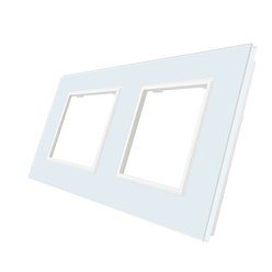 WELAIK rámeček zásuvkový dvojitý skleněný  - bílý