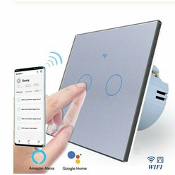 WELAIK skleněný dotykový žaluziový vypínač kompletní WiFi- šedý